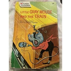 Vintage Children's Book Little Gray Mouse And The Train Easy Reader 1964